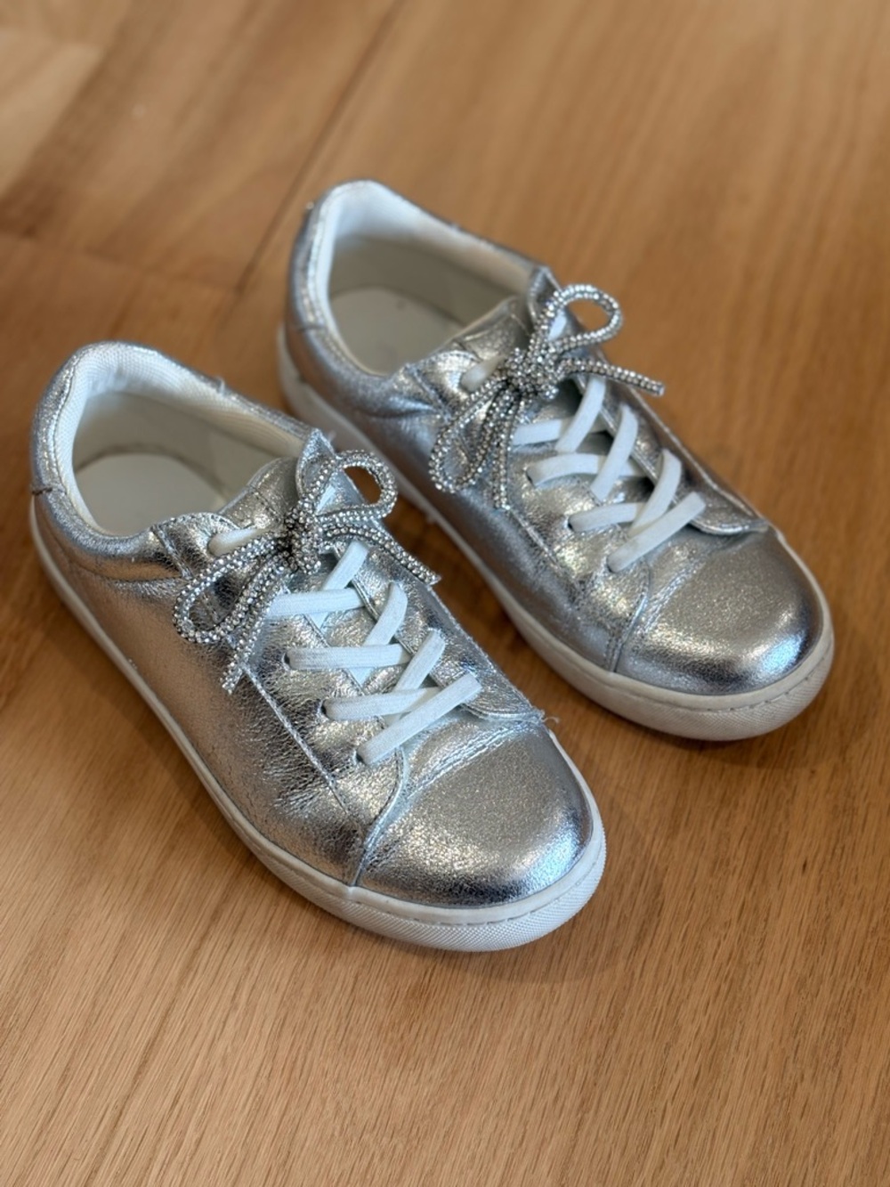 Nina Metallic Silver Kids Sneakers 2